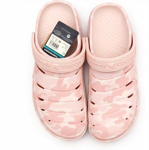 Rugged Shark Pink Camo EVA Clogs Womens Size 6 Lightweight Comfort Shoes Resort
